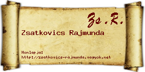 Zsatkovics Rajmunda névjegykártya