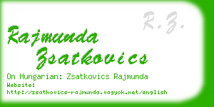 rajmunda zsatkovics business card
